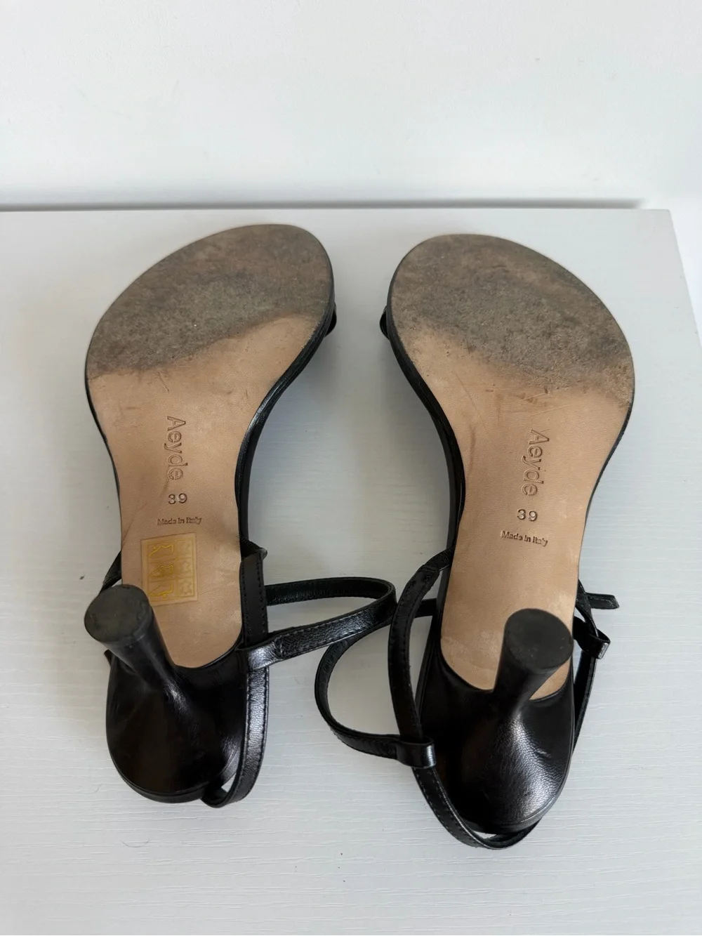 Aeyde 39 Mikita Black Nappa Leather Sandals